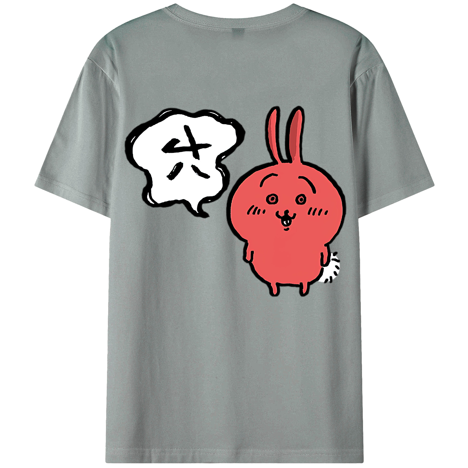 （画像用） ちいかわ ハチワレ Chii-kawa hachiware 綿100％ メンズ半袖Tシャツ（バックプリント） 通気性
